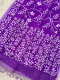 Purple Handloom Jamdani Saree Tantuj Sari