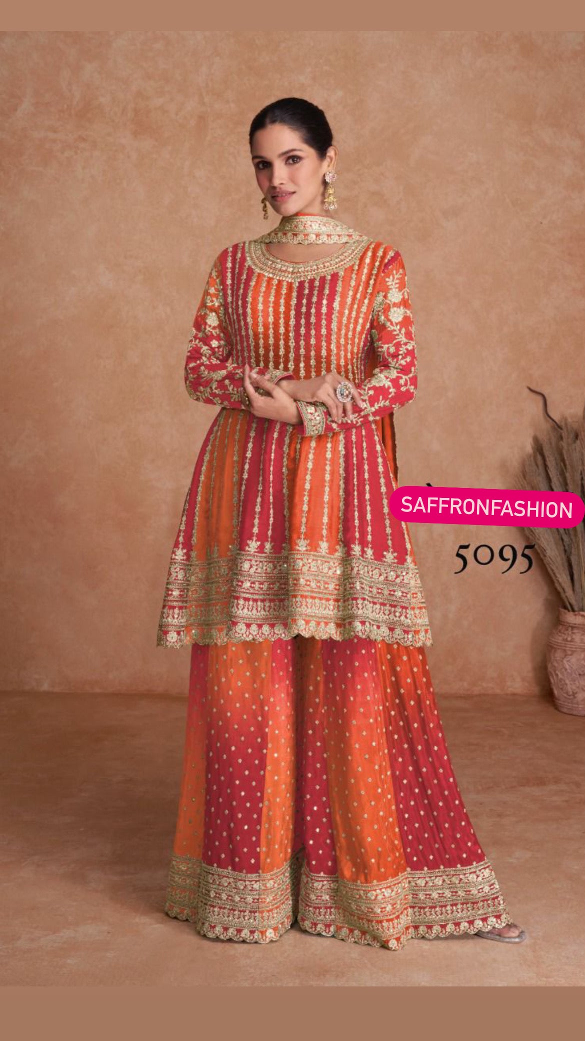 Ruvika chinon dress Indian dress - Saffronfashionindia