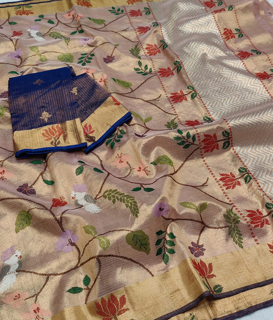 Mahinum Double Tissue Zari Kota Saree Indian Saree - Saffronfashionindia