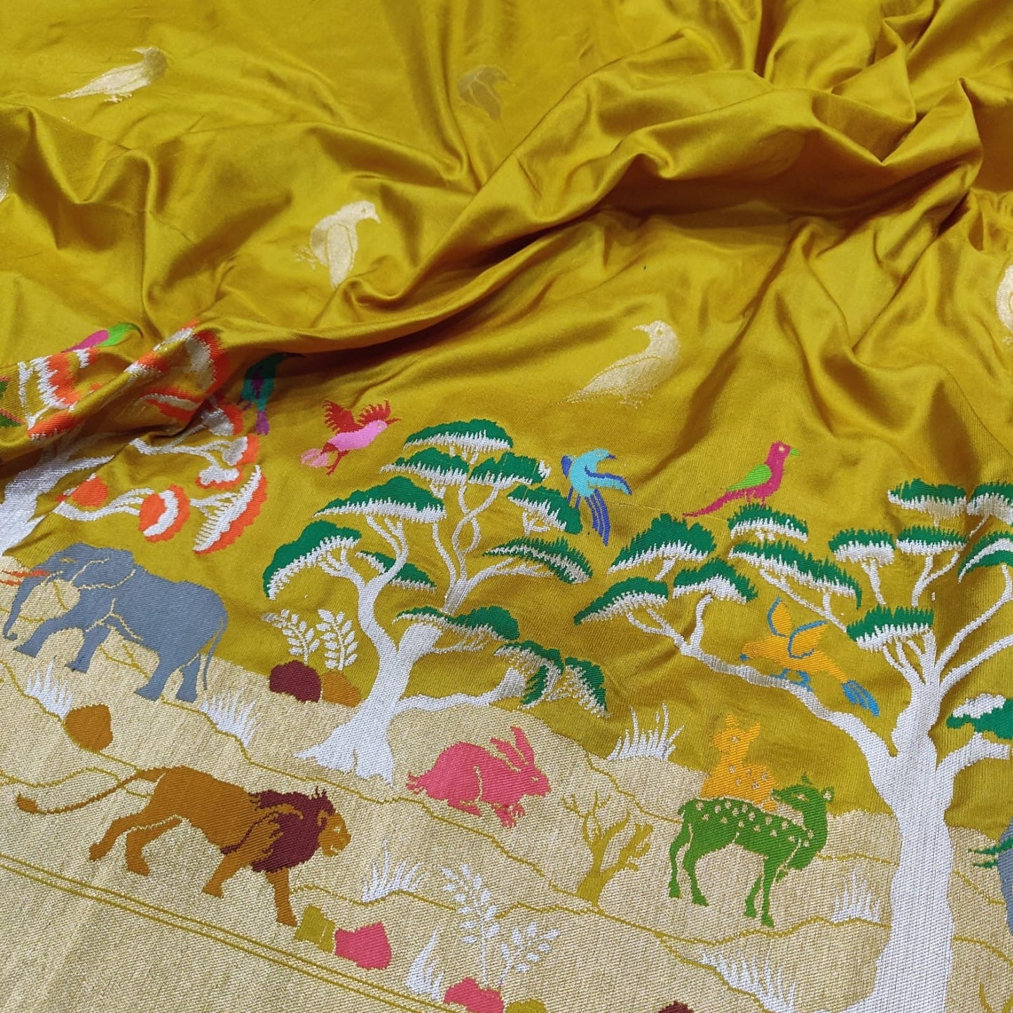 Katan silk handwoven saree Indian saree SaffronFashion