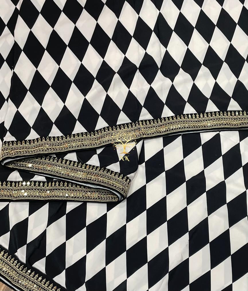 Rinaz print saree,,,partywear stylish saree - Saffronfashionindia