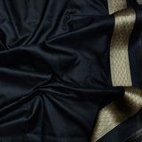 Black Katan silk handwoven saree