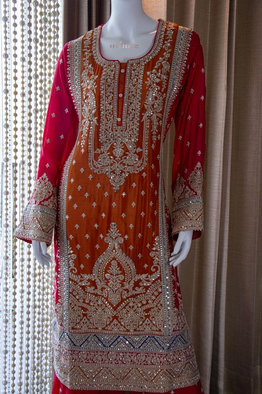 Pujo inspired sharara gharara dress - Saffronfashionindia