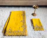 Luxurious Yellow Premium Gorgette Vintage Sarees