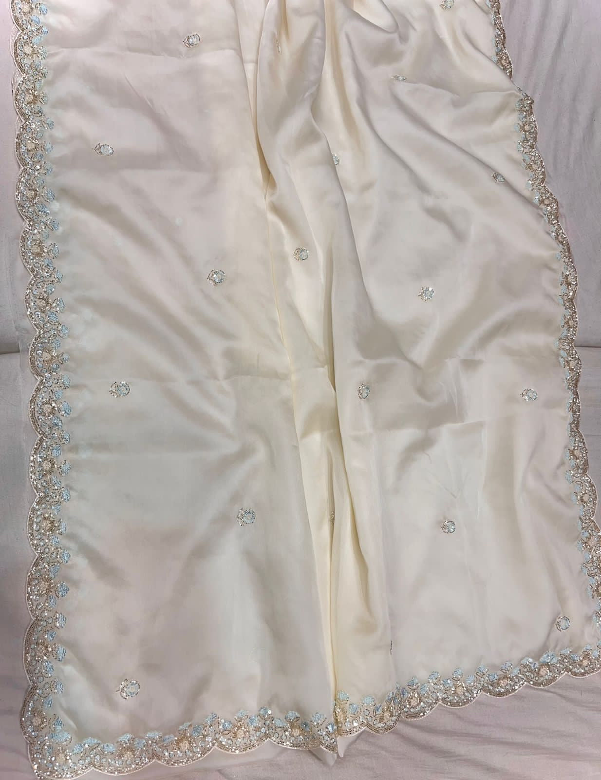 Sequins organza saree Indian saree - Saffronfashionindia