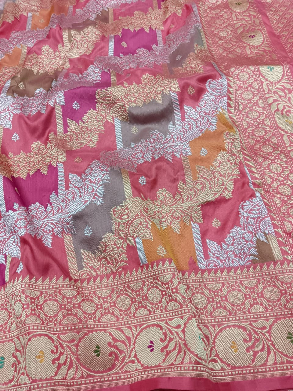 Kaveri banarsi katan silk saree Rangkat Saree - Saffronfashionindia