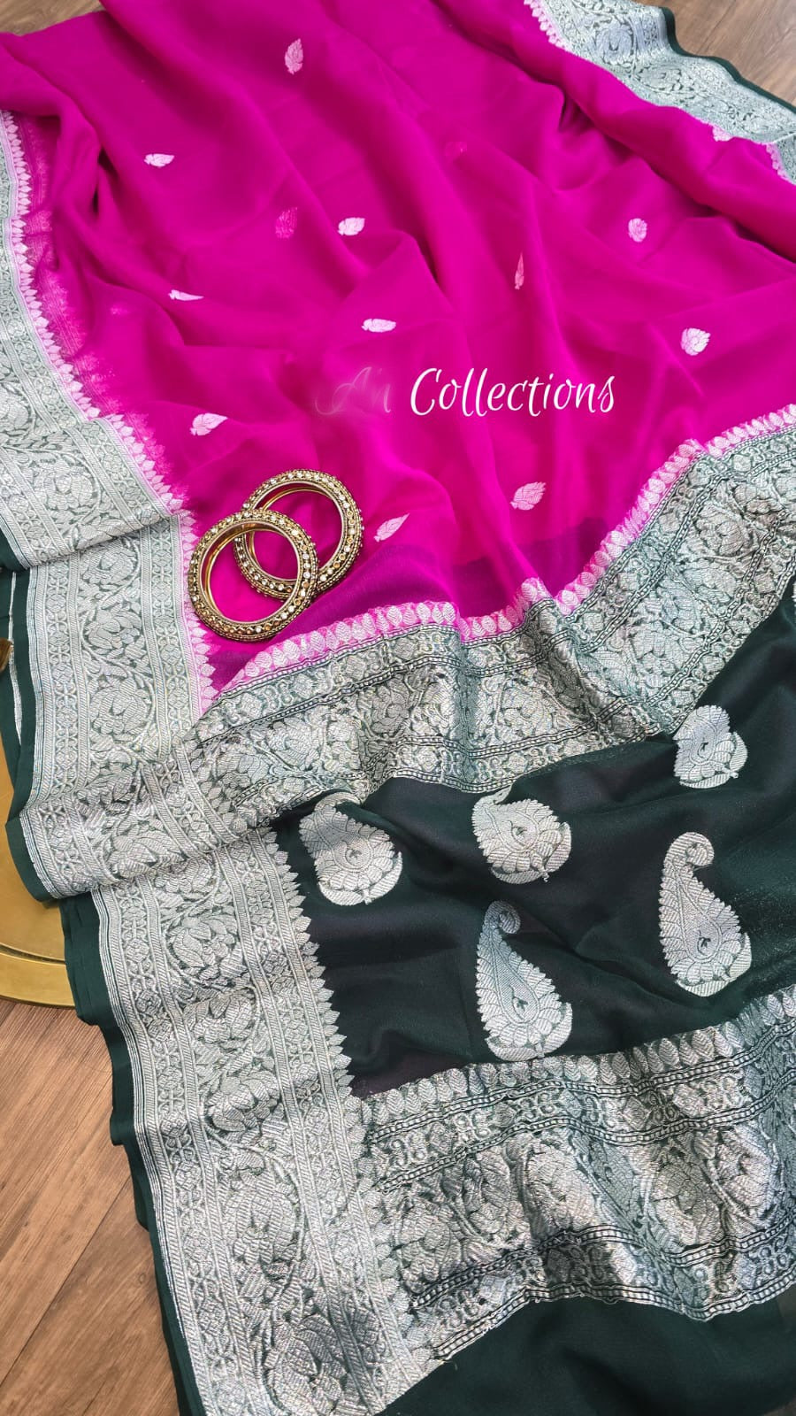 Banarsi Chiffon kadwa saree handwoven sari blouse SaffronFashion