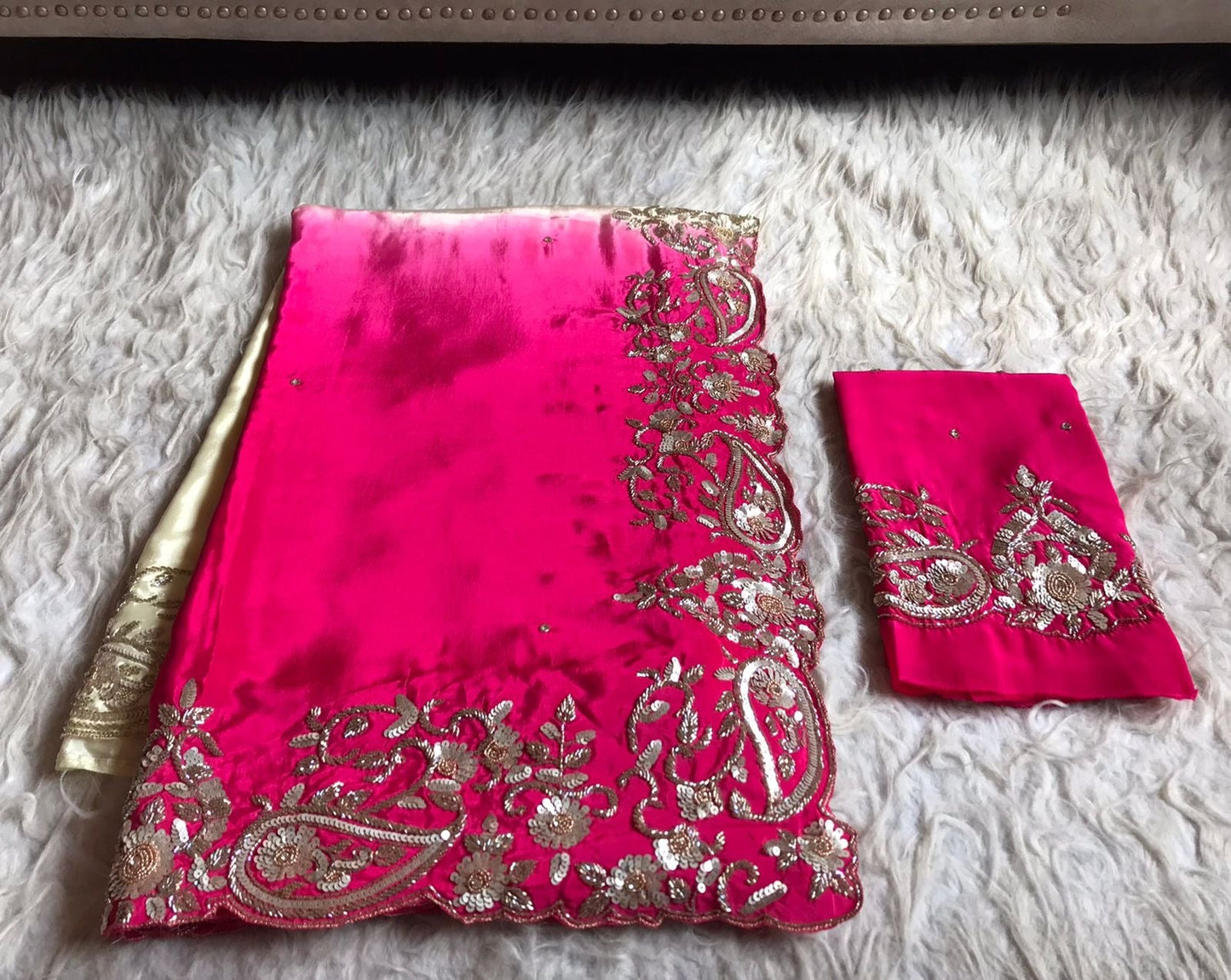 Ombre premium crepe silk saree luxury saree blouse SaffronFashion