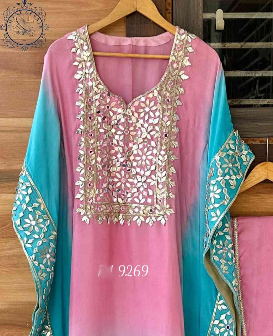 Designer Silk Kaftan Partywear kaftan set gottapatti kaftan - Saffronfashionindia