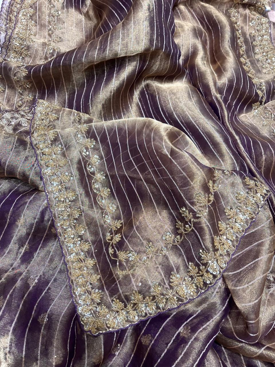 Ravish Tissue saree Handwork Saree Women Classy sarees - Saffronfashionindia