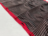 Striped Black red Chanderi saree beautiful sari