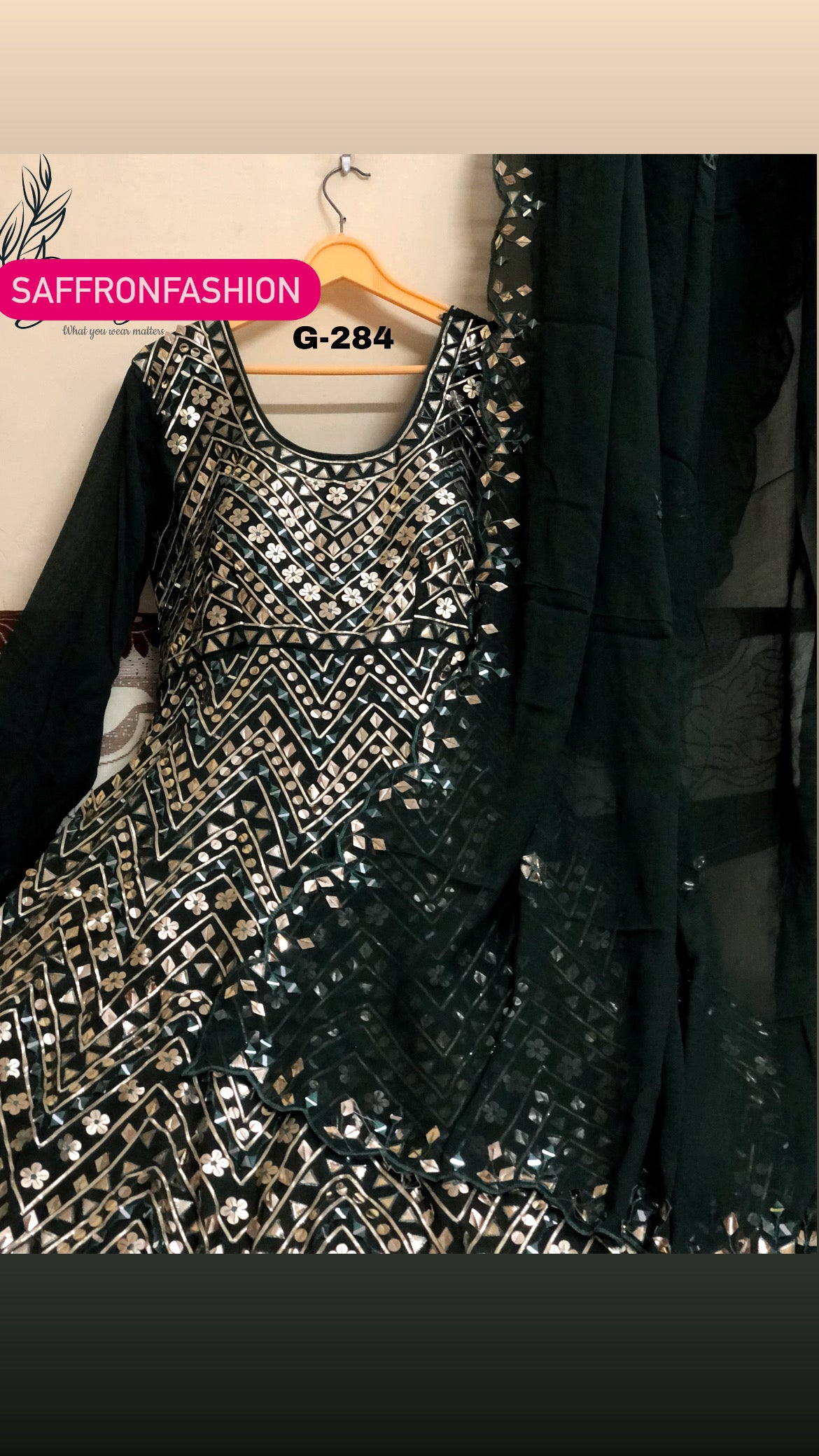 Anarkali gottapatti dress wedding dress bridal dresses - Saffronfashionindia