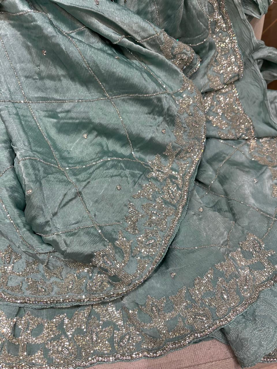 Satin Crepe Sarees Indian Saree wedding saree - Saffronfashionindia