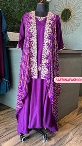 Purple Gottapatti indowestern dress