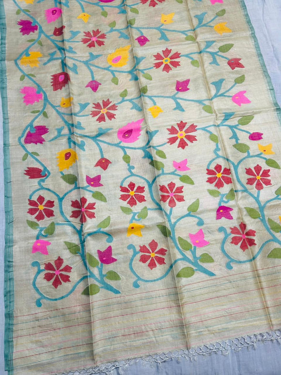 Lamaina floral tussar handwoven sarees