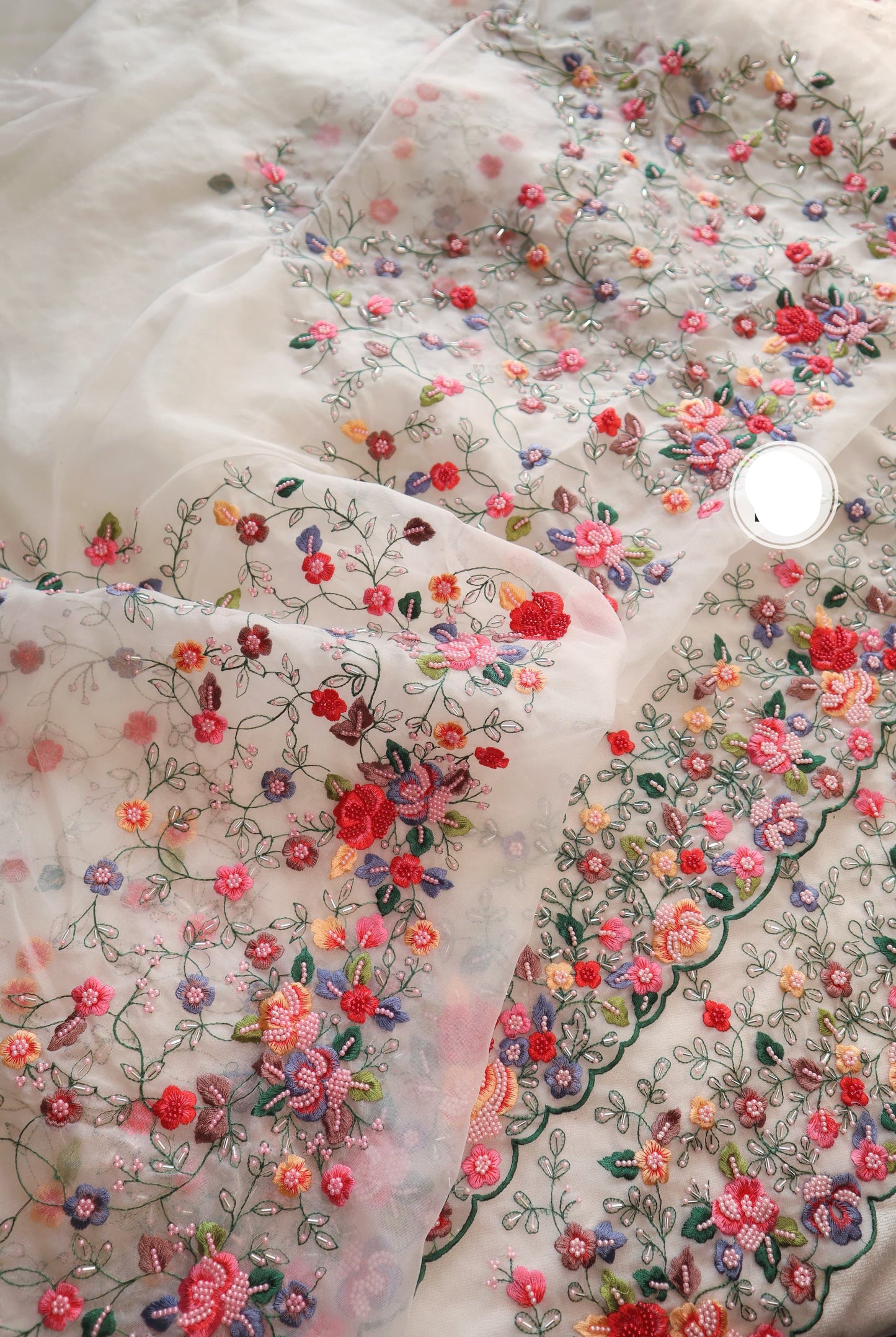 White Embroidered Saree Indian sarees - Saffronfashionindia