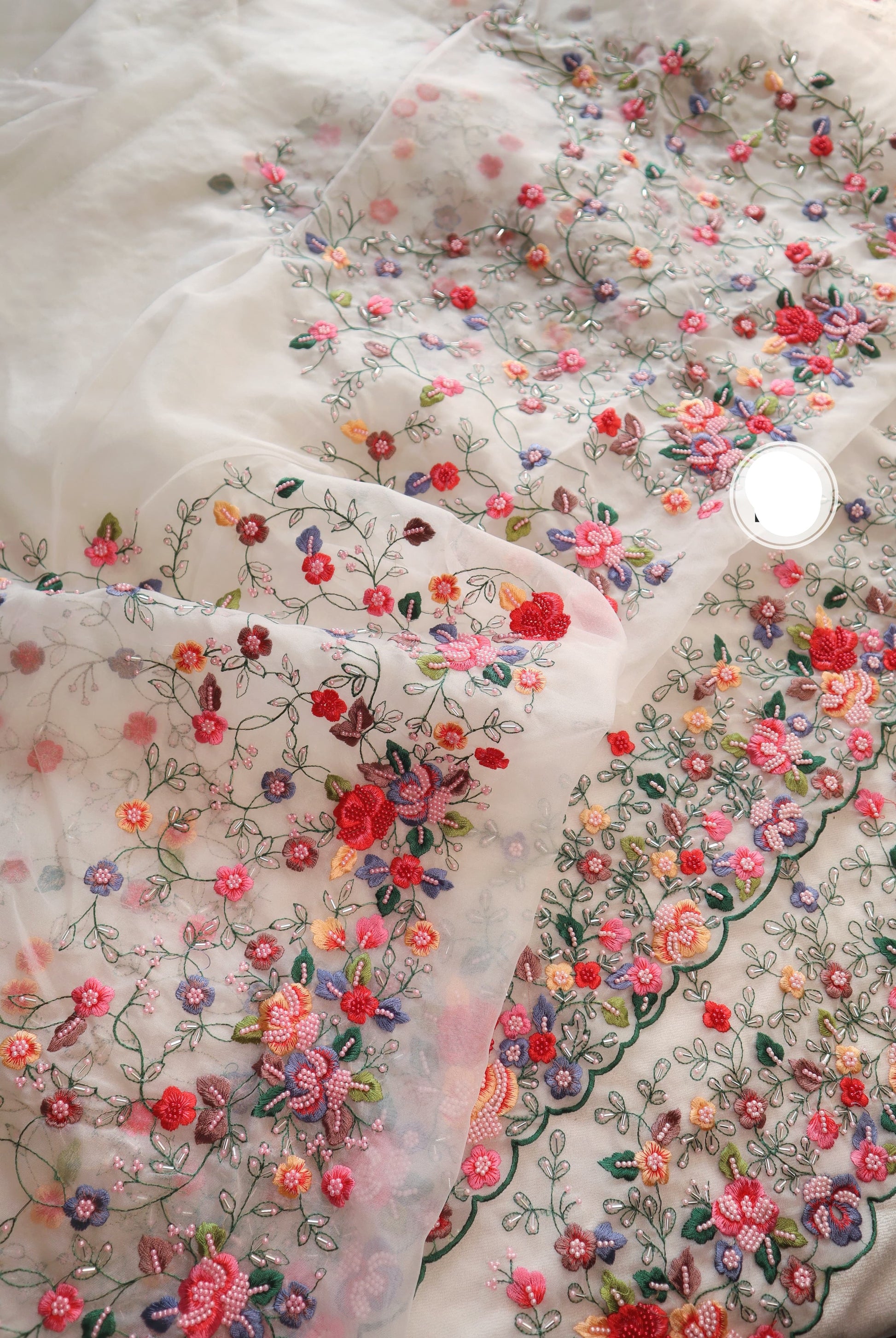 White Embroidered Saree Indian sarees - Saffronfashionindia