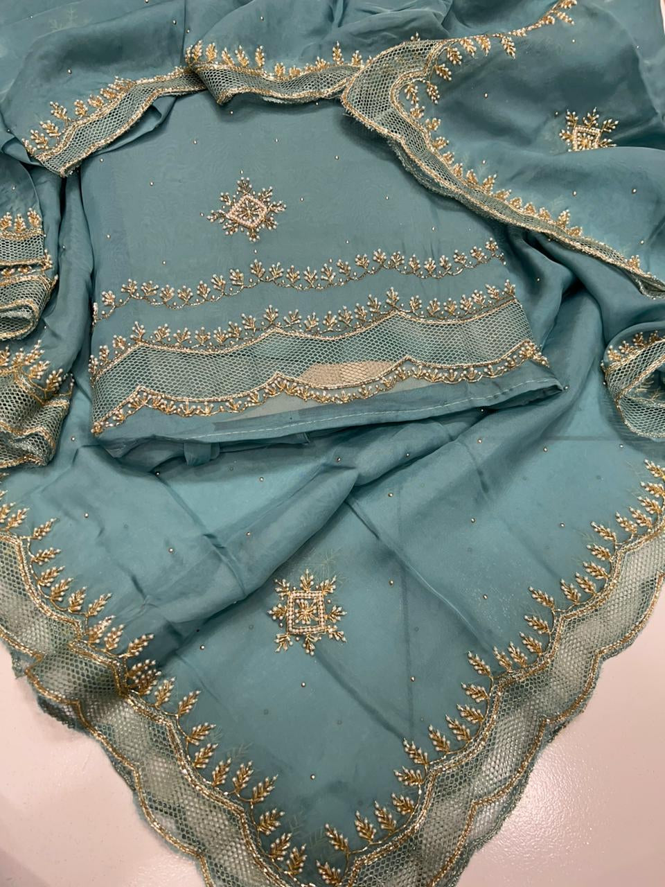 Kanisha organza salwar suit traditional dress - Saffronfashionindia