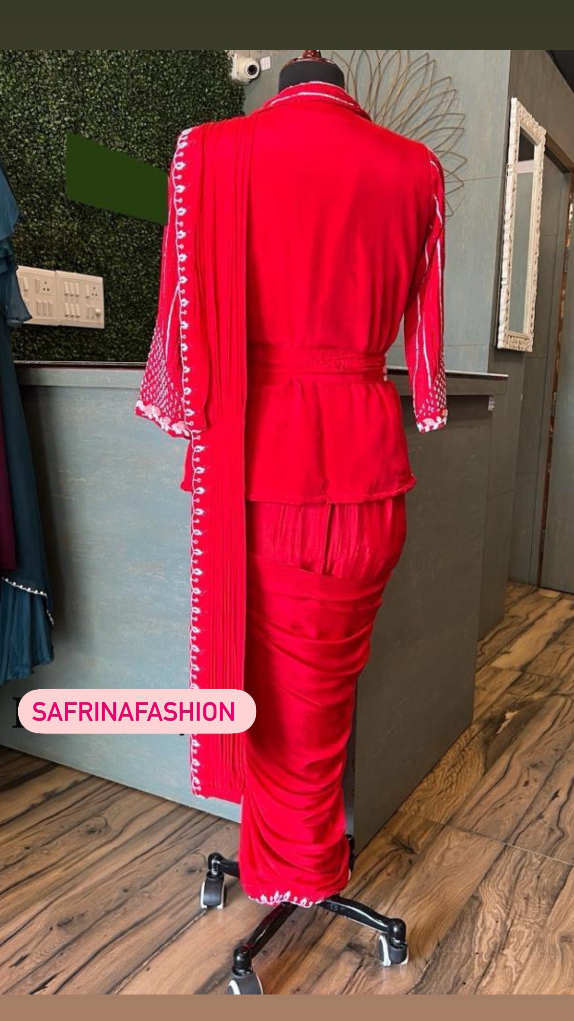 Red riding hood inspired Saree Stulish Saree - Saffronfashionindia
