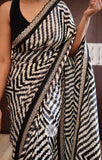 Signature styled Striped satin saree beautiful women sarees