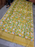 Yellow Muslin Jamdani Saree Tantuj Saree Women sari