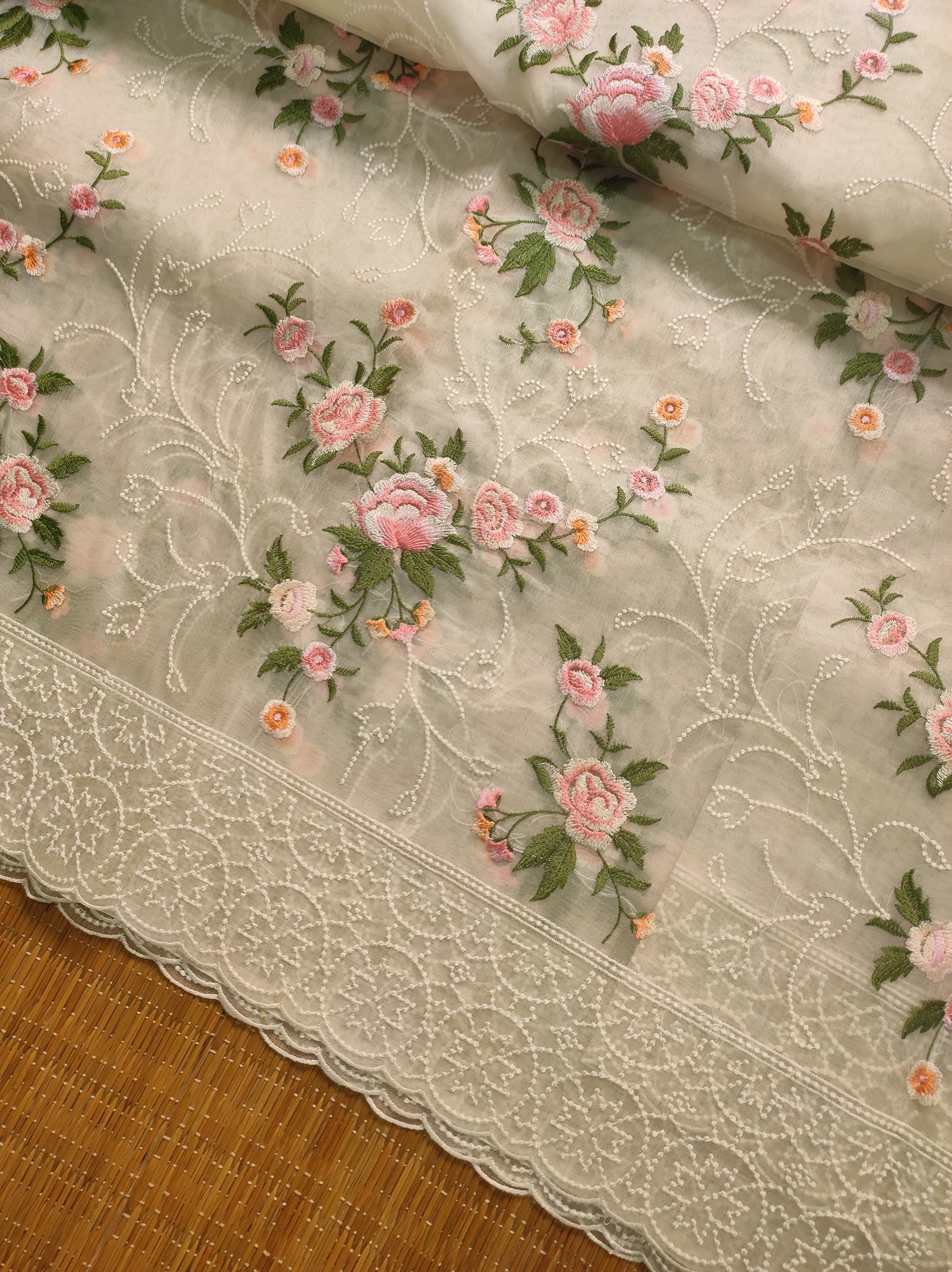 Meenadari organza saree Embroidery sarees Indian saree blouse - Saffronfashionindia