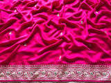 Pink satin Preety saree beautiful saree