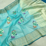 Afsana kora handwoven kadwa zari sarees