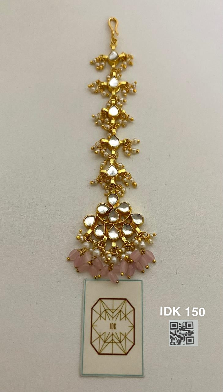 Kundan pearl tikka Indian tikka Indian jewellery SaffronFashion