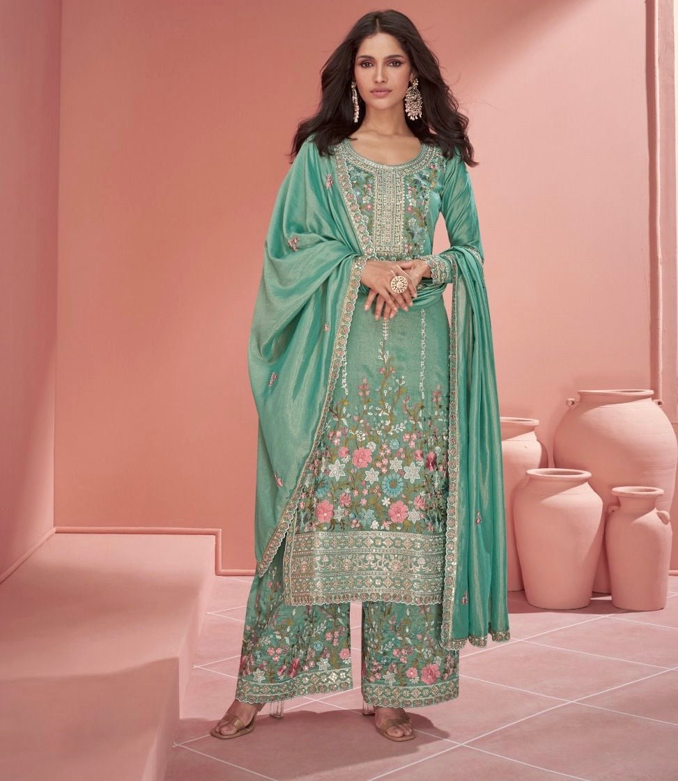 Readymade Organza Dress Wedding Dress Reception Dress - Saffronfashionindia