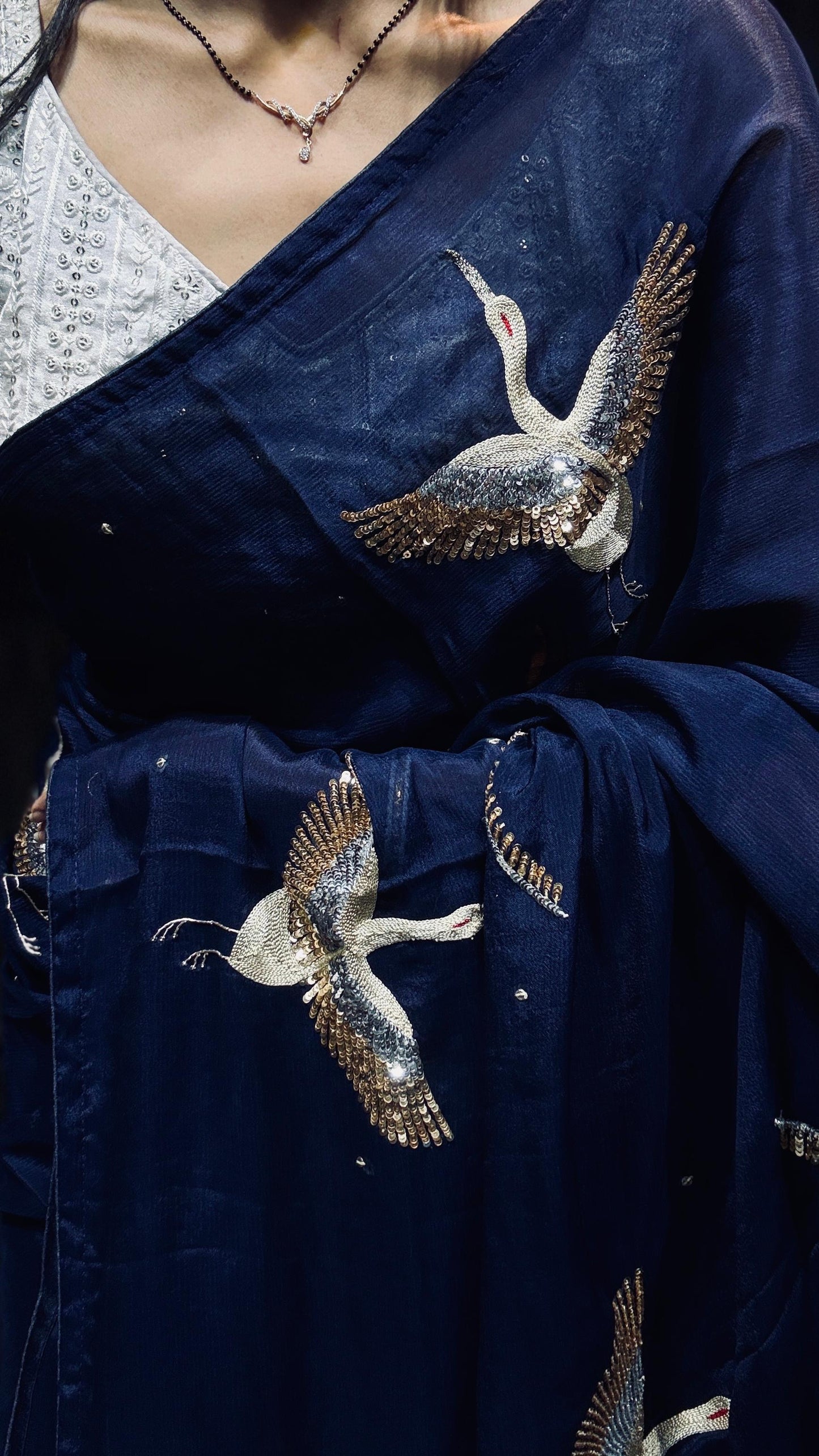 Bird inspired saree Partywear sarees Indian sari blouse Saffronfashionindia