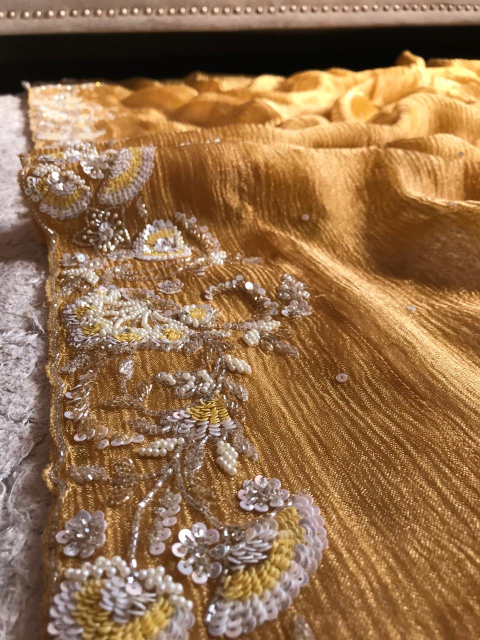 Tissue Organza Saree Banarsi luxury saree Partywear sari - Saffronfashionindia