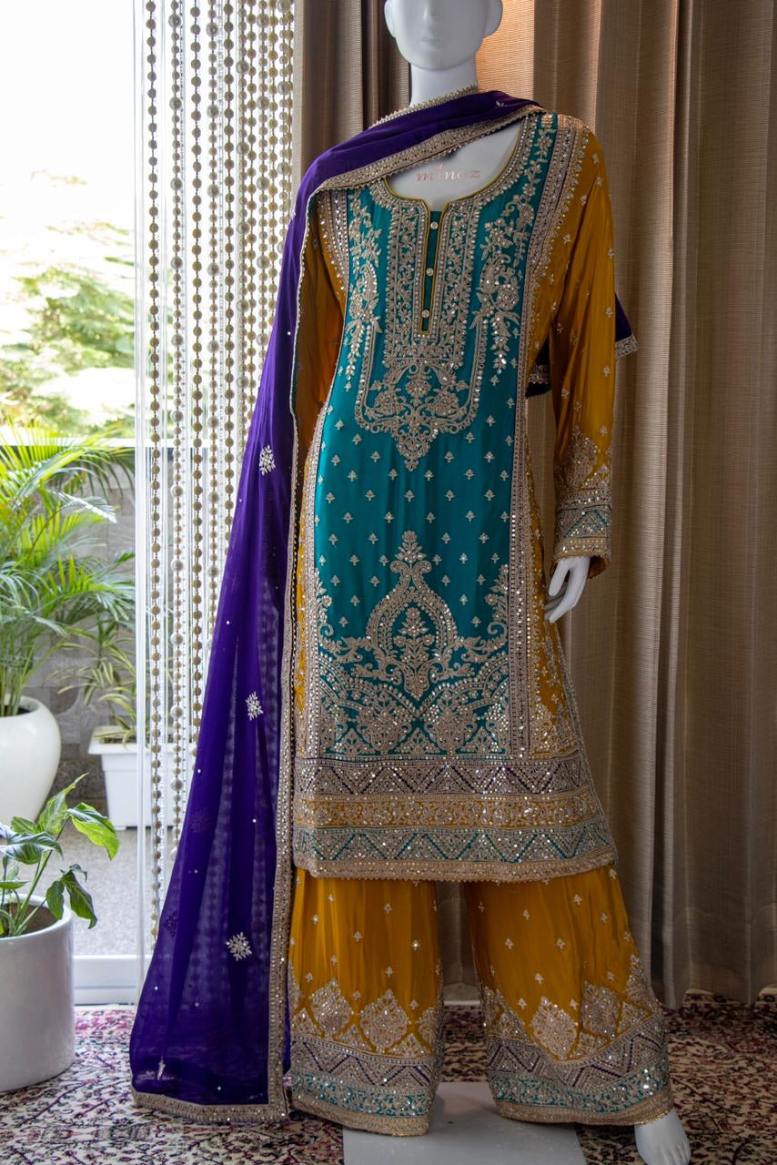Pakistani inspired gharara Dress traditional dress - Saffronfashionindia
