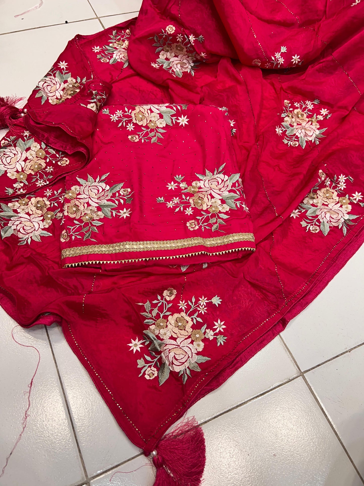 Divita crepe chinon punjabi suit - Saffronfashionindia