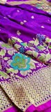 Purple handwoven kadwa exclusive women saree