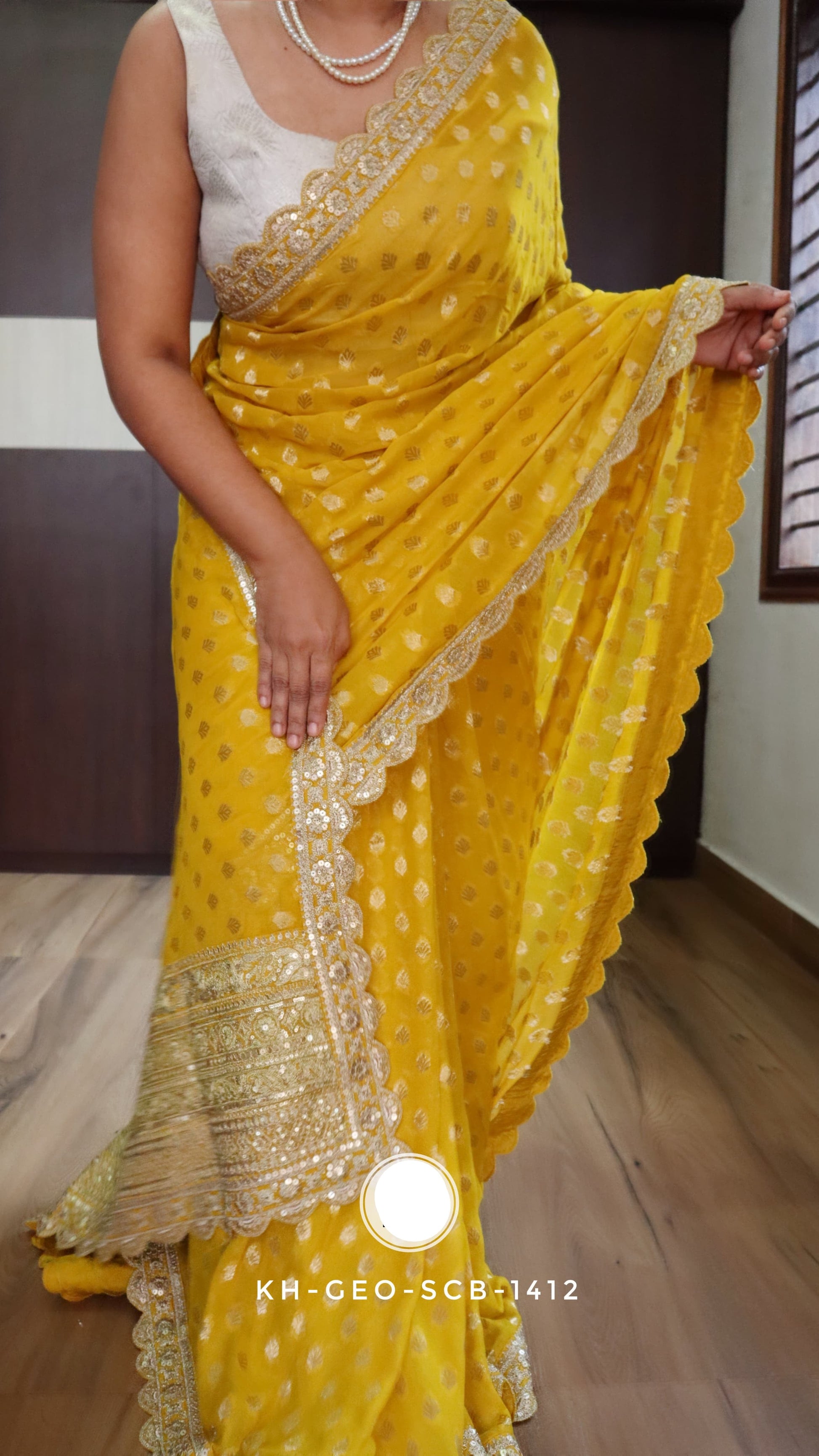Vahisha Khaddi gorgette saree Indian traditional sarees SAFFRONFASHION