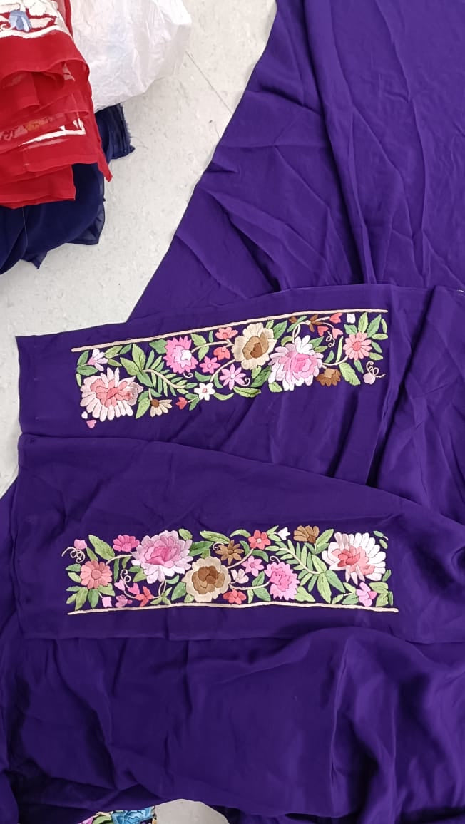 Suzen floral Authentic Parsi gara saree - Saffronfashionindia