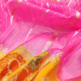 Vinia pink handwoven kadwa striped sarees