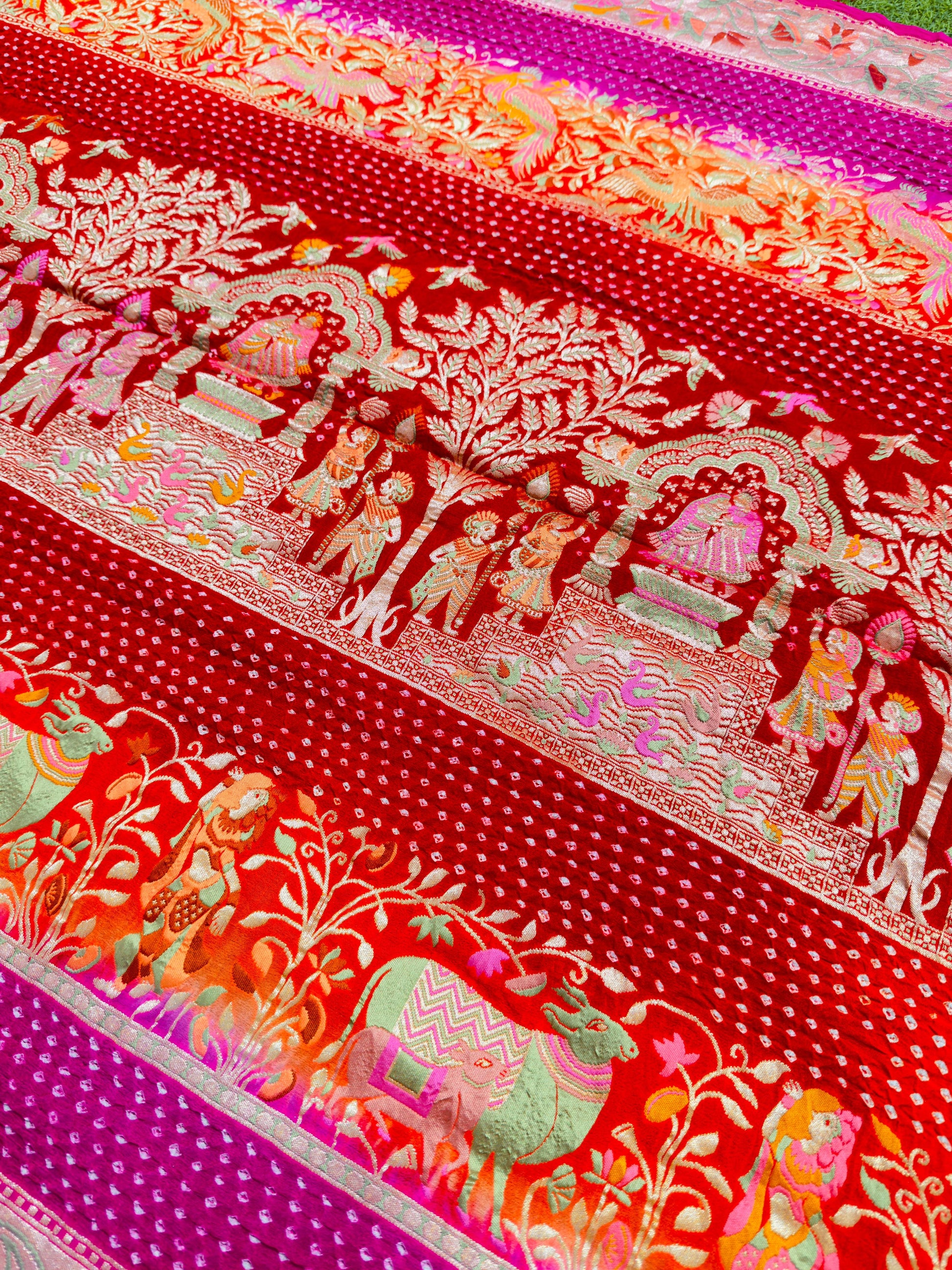 Banarsi meenakari saree Indian traditional sarees blouse SaffronFashion