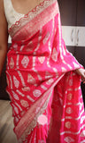 Pink Khaddi Gorgette saree Indian sarees