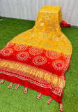 Yellow dupatta handmade dupatta gajji silk dupatta SaffronFashion