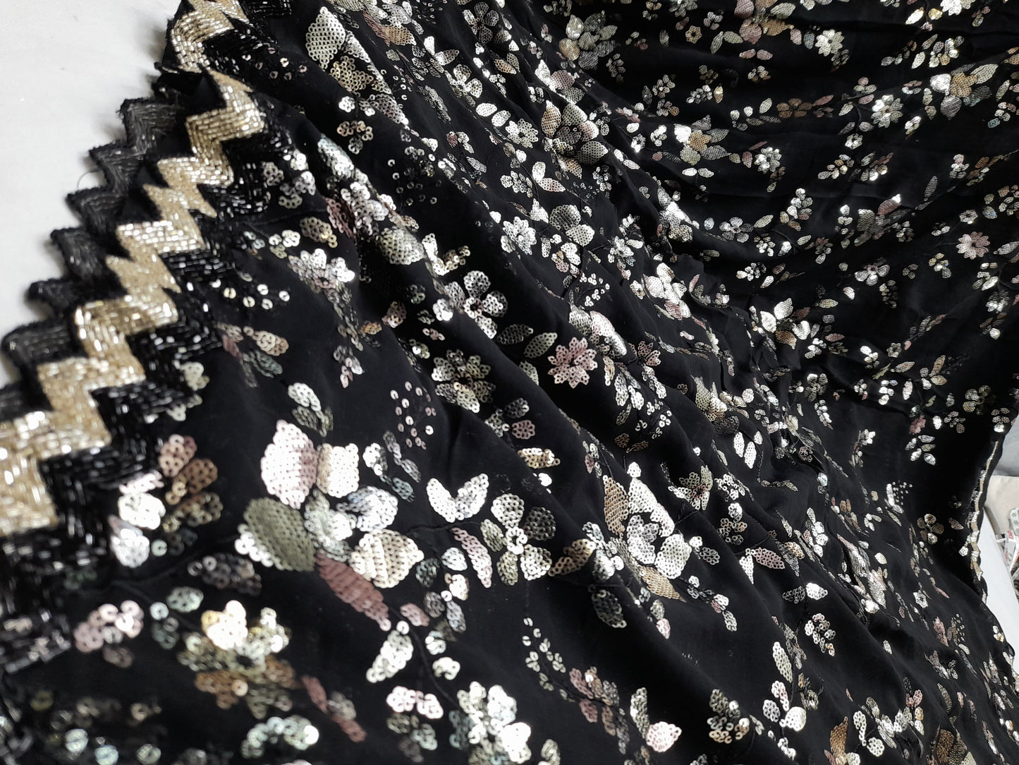 Black sequence saree Partywear sarees SaffronFashion