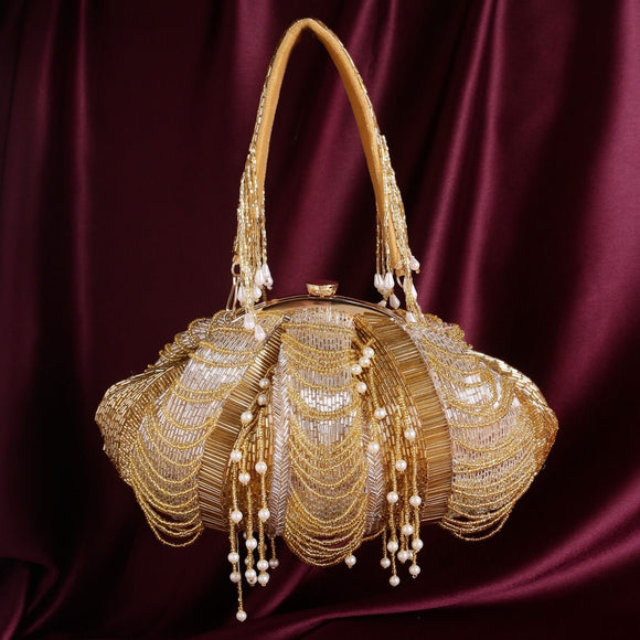 Golden Batua purse Evening Purse Women Clutch Bag
