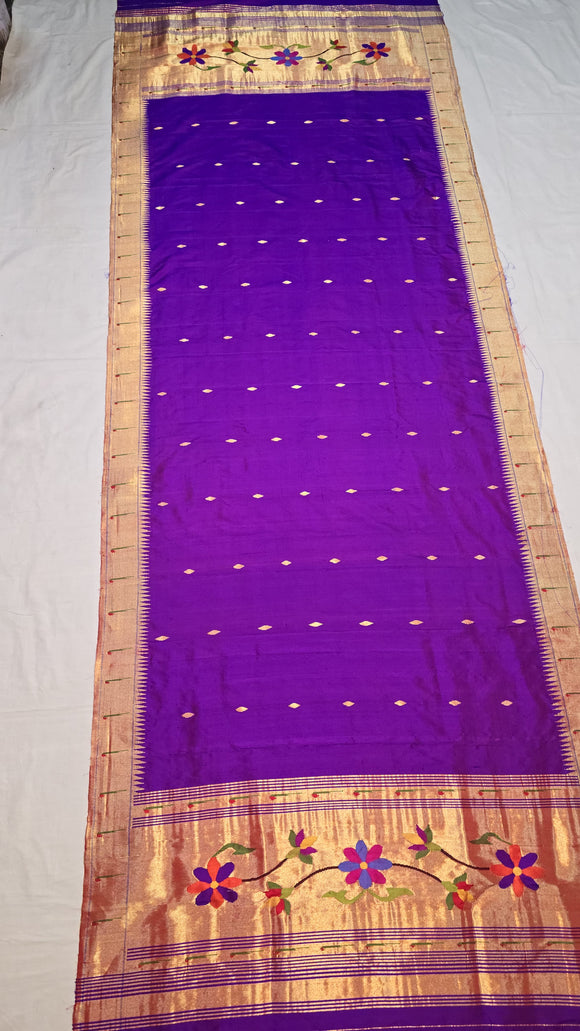 Purple Paithani Dupatta Indian Traditional Dupattas