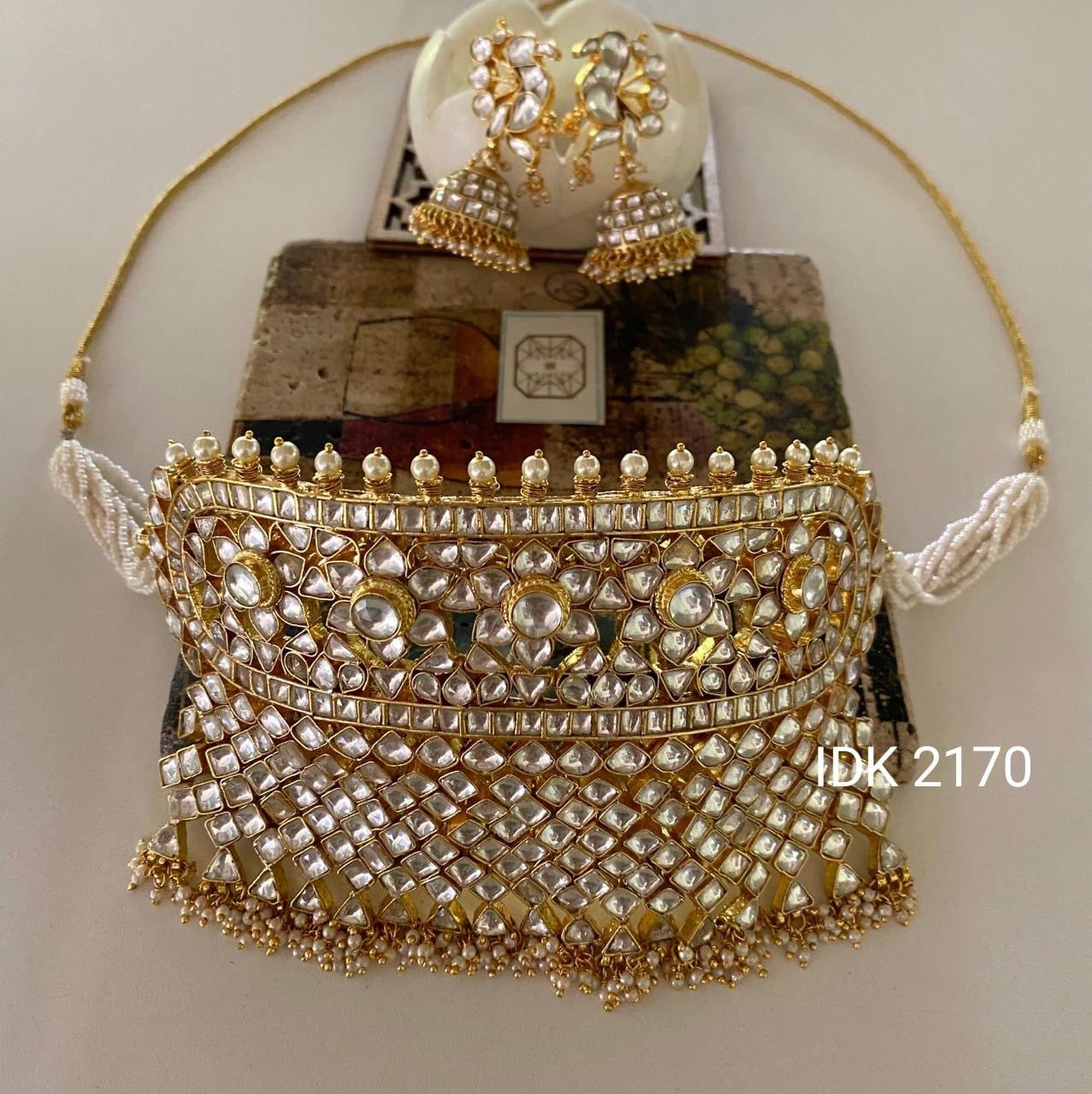 Rajwada Kundan Choker Set Indian Pakistani choker set - Saffronfashionindia