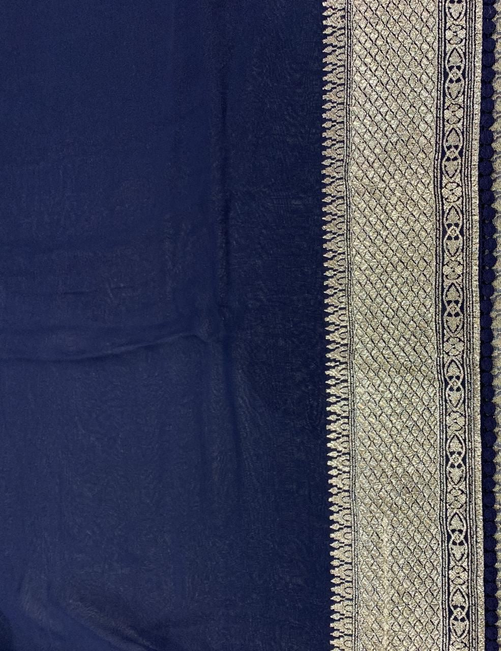 Striped Saree Georgette sari Indian sarees blouse - Saffronfashionindia