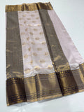 Elegant Chanderi saree pattu silk sarees blouse - Saffronfashionindia