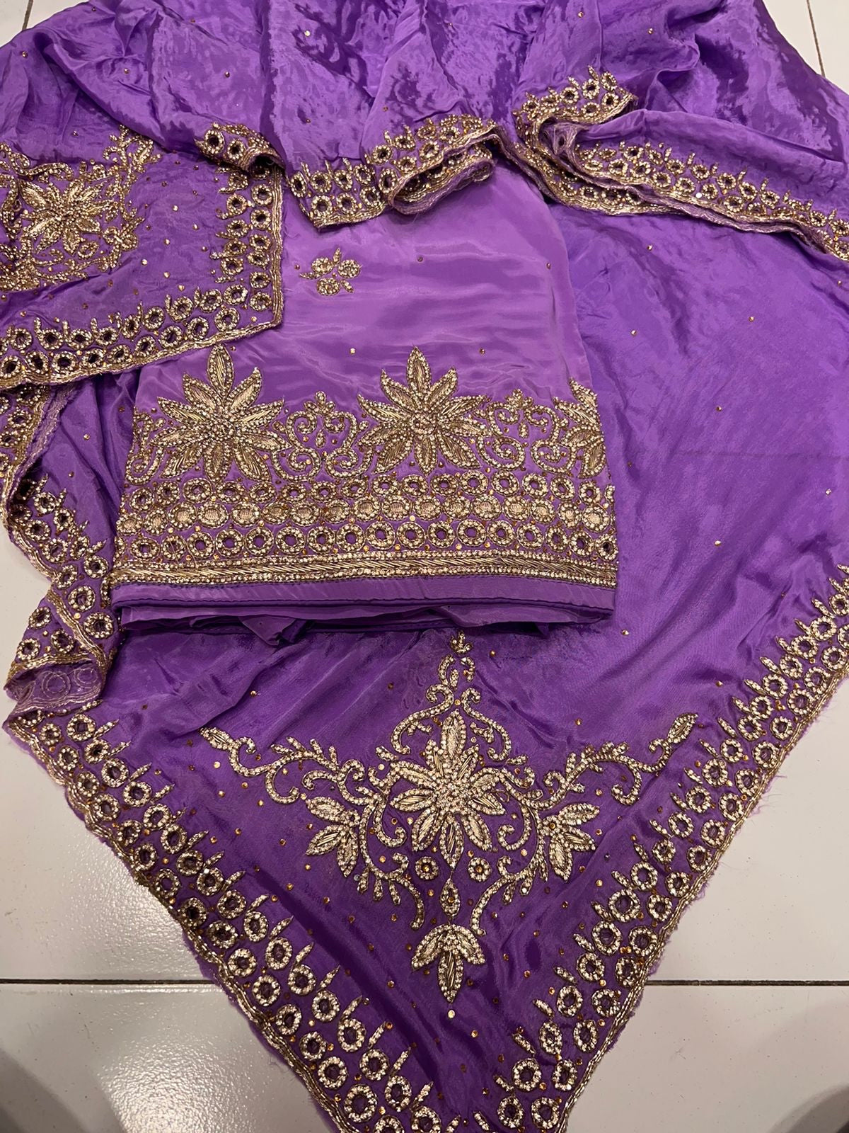 Mahiza crepe chinon salwar kameez - Saffronfashionindia