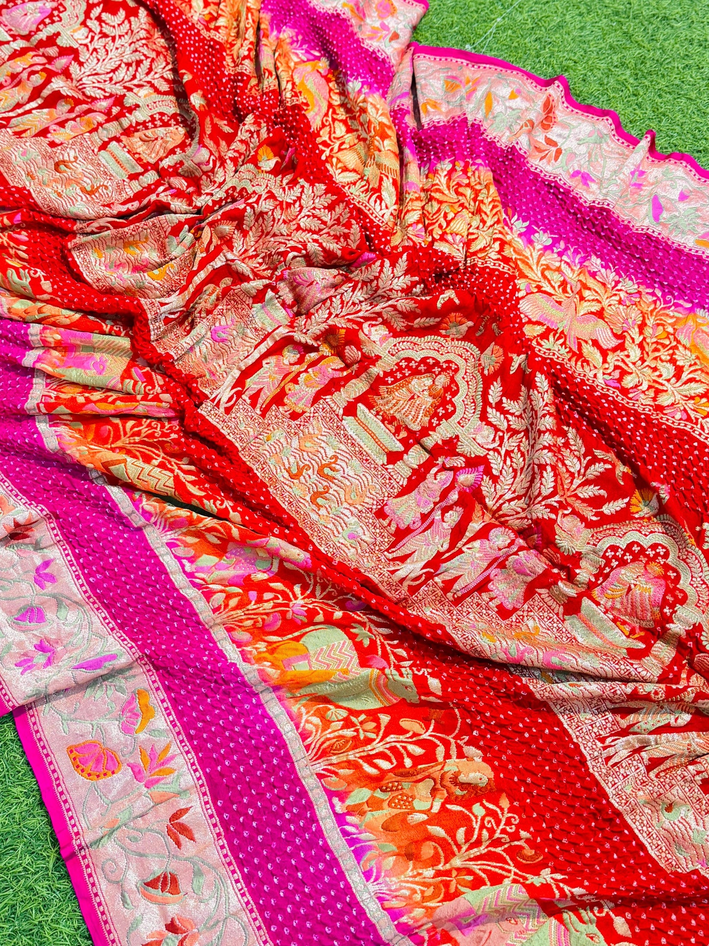 Banarsi meenakari saree Indian traditional sarees blouse SaffronFashion