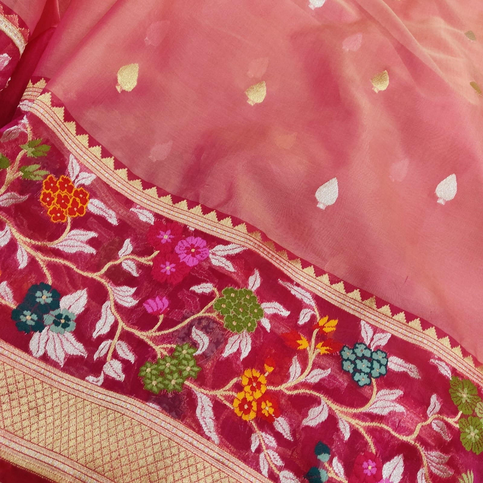 Avshika sarees Kora saree handwoven sari blouse SaffronFashion